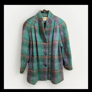 Rice Coat Company Plaid Vintage Wool/Mohair Coat Heritage Print 80s